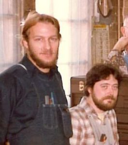 Rick LeBoeuf(right) in the Lutco tool room with a toolmaker working under his supervision.