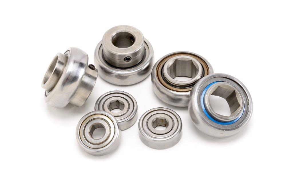 An assortment of customized bearings with various design features demonstrating bearing customization options.